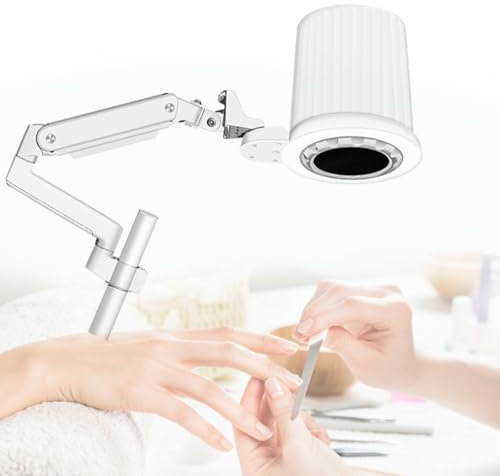 Nail Dust Collector with Reusable Filter, Nail Art Vacuum Cleaner Nail Dust Collector,LED Lamp Profesional Nail Dust Extractor, for Gel Nails Polishing