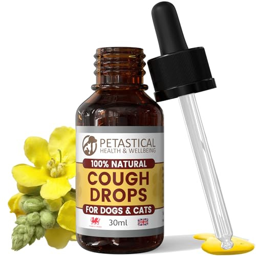 Petastical Cough Drops for Dogs Cats Pets, Mullein Complex 100% Natural, Respiratory Support, No Nasty Chemicals, Made in UK (30ml)