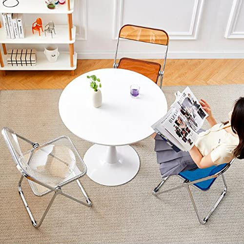 Mid Century runder Tulpen-Tisch mit Metallsockel, Schwarz/Weiß, 70 cm, Weiß