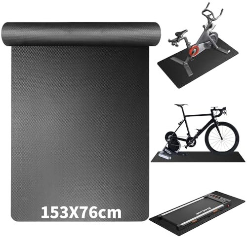 Bodenschutzmatte Fitnessgeräte 153x76cm Laufband Matte Kompatibel mit Peloton-Fahrrad, 6 mm Rutschfest Schalldämmend Sportmatte für Crosstrainer, Rollentrainer und Sportgeräte Yoga Matte