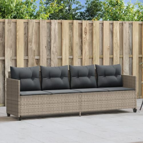 Xichuzi Sonnenliege mit Kissen Hellgrau Poly Rattan, Gartenliege, Liegestuhl, Sonnenstuhl, Sonneninsel Outdoor, Liegen, Gartenmöbel, Bäderliege, Relaxliege - 368331