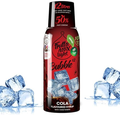 FruttaMax Sirop de Cola Sans Sucre – 50% de Fruit Réel | Sirop à Faible Teneur en Calories pour Sodas, Cocktails & Desserts – 500ml