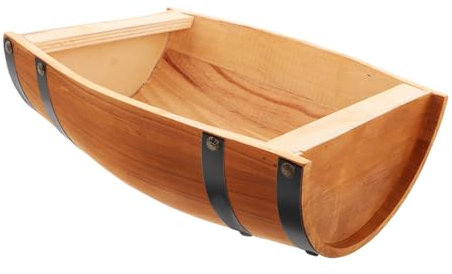 ibasenice Rustikale Holzfass-wanddeko Halbfass Wein Eimer Wandhänger Holzdekoration Für Bar Weinliebhaber Vintage Wein Keller Ornamente