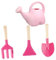 Warmhm 4 Pièces Outil de Plantation de Jardin Enfants Fonctionnel Outils Jardinage kit Jardinage Outils de Jardinage kit de Jardinage Un arrosoir Pelle de Jardin Bambou Rose