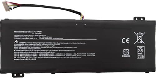 ASKC AP21D8M - Batteria di ricambio per Acer Nitro 5 AN515-46 AN515-47 AN515-58 AN515-58-56CL Nitro 16 AN16-51 AN16-51-74BV Nitro V 15 ANV15-51 15,4V 57BV .48 Wh