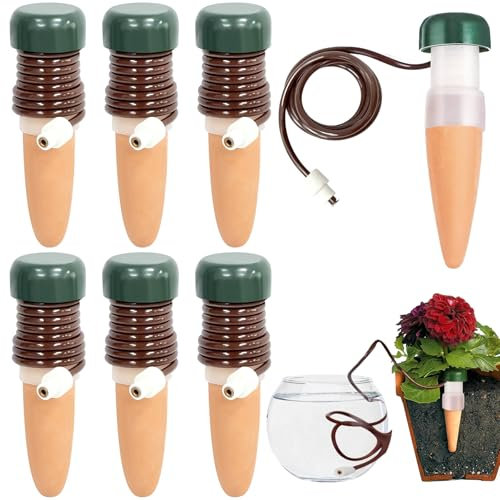 YeahBoom 6 Pezzi Irrigatore Automatico per Vasi,Cono per irrigazione,Distributore d' Acqua per Le Piante,Irrigazione Automatica Vasi Balcone,Kit Irrigazione Vasi Balcone,Irrigatori per Vasi