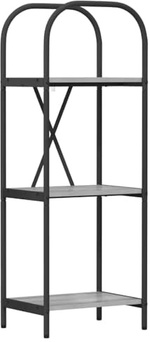 vidaXL Modern Freestanding Shelf with Shelves for Living Room - Wooden Bookcase, Decorative Rectangular Container, Home Book Organizer