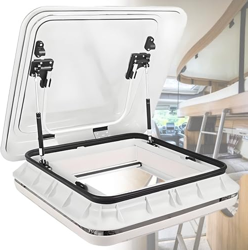 vnmudzeo Wohnmobil-Dachfenster Mit Led, Einfache Montage, 500 X 500 Mm Wohnmobil-Dachfenster TransparentPeach
