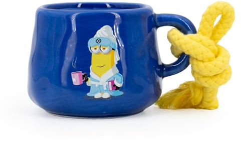 Minions Duftkerze in Tasse mit Kordel (200g) | Kevin | Wiederverwendbarer Keramikbecher | 40h Brenndauer | Deko & Geschenkidee