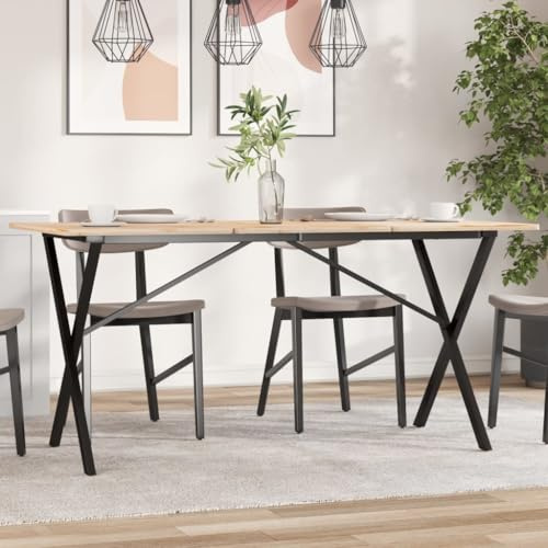 VIHHQGC Structure de table à manger en acier en forme de X 120 x 60 x 73 cm pour meubles de style industriel - Pieds de table robustes revêtus par pulvérisation avec capacité de charge stable et