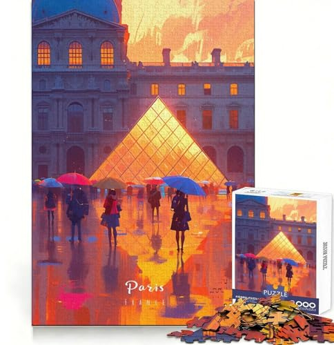 Louvre Museum Puzzle mit 1000 Teilen für Teenager Fördert das Gedächtnis,entspannt die Freizeit,saubere Kanten,schönes Geschenk (Größe 38x26cm)
