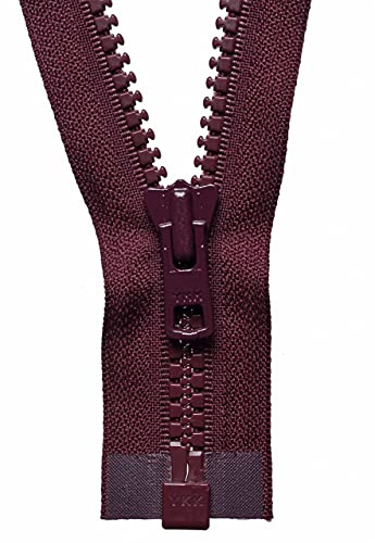 YKK Open Ended Zip, No. 48 Burgundy, 61 cm Length