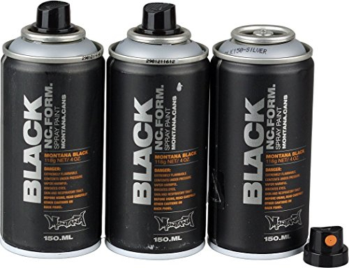 Montana Black Sprühdosen POCKET CANS 3 x 150ml Vorratspack - outline silver - exklusiv und nur original von klamottenstore