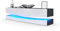 Vladon Lowboard City, Made in Germany, TV-Kommode mit Sockelelement, 1 offenem Fach und 3 Schubkästen, Schwarz matt/Weiß Hochglanz, inkl. LED-Beleuchtung (178 x variabel x 39 cm)