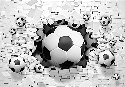 Forwall Fototapete Fussball Sport Loch Ziegel Jugendzimmer Jungs Kinderzimmer Vlies Tapete UV-Beständig Geruchsfrei Hohe Auflösung Montagefertig (3383, VEXL (208x146 cm) 2 Bahnen)