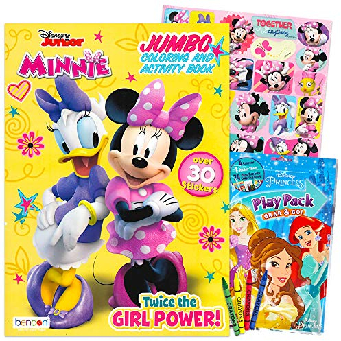 Minnie Mouse Coloring and Activity Book Set - 1 Jumbo Coloring Book, 25 Stickers, 4 Crayons and Bonus Mini Coloring Book