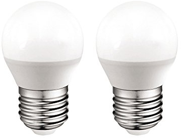 A2BC LED Lighting Pack 2x Bombillas esféricas LED E27 6W luz calida (3000K) 470 Lm.