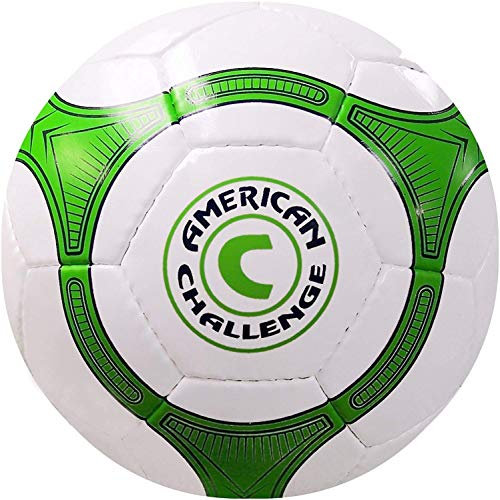 American Challenge Quina Futsal Ball, White/Lime-Navy Blue, 4