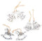 6 piccoli ciondoli natalizi in stile shabby chic, a forma di angelo, a forma di campana e cavallo a dondolo, in legno, decorazione natalizia, pendente per albero di Natale o regalo