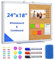 maxtek Pinnwand Kork und Whiteboard mit Aluminiumrahmen, 60 x 45 cm Magnettafel White Board Korktafel Kombination für Wohnung, Büro, Küche und Schule