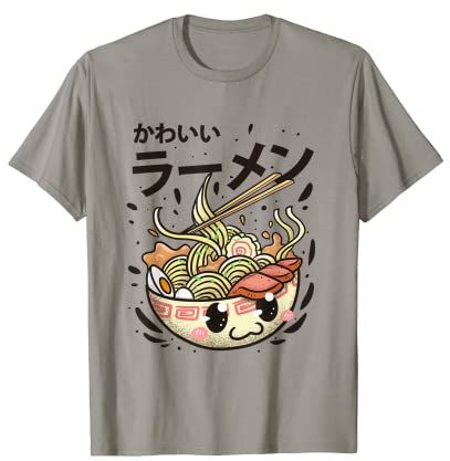Kawaii Ramen Bowl Men Women Kids Japanese Noodle Japan Anime T-Shirt
