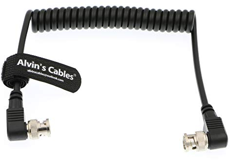 Alvin's Cables HD SDI 3G Cavo a Spirale Angolo Retto BNC a Angolo Retto BNC