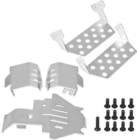 Tbest 4 De Unterfahrschutz,Txas 4,Rc Chassis Rüstungen,5 Stück Edelstahl Chassis Rüstuutz Unterfahrschutzplatte Für Txas -4 82056-4 Rc-Car