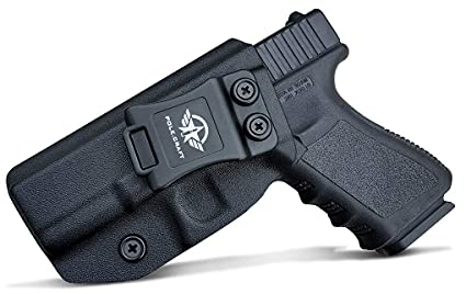 IWB Tactical KYDEX Pistolenholster Für: Glock 19 19X 23 25 32 Pistolenhalfter Hängend Verdeckte Versteckte Pistole Case Waffenholster (Black, Left Hand Draw (IWB))