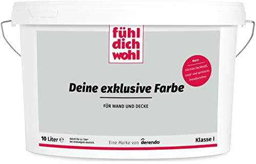 Fühl Dich Wohl Deine Farbe grau, matte Wandfarbe grau, hohe Deckkraft, verschiedene Grautöne zur Auswahl (10L, Hellgrau 15-56)