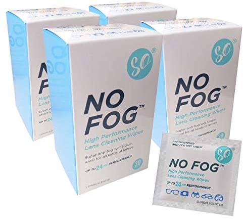 SO No Fog Anti-Fog Wipes - Steamed Up Glasses Cleaning, Lens Cleaning 120 Pack