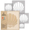 NAKLEO Schablonen Malen für Kinderzimmer, 5 Stück Set 9x9 bis 34x34cm Jakobsmuschel Krustentier, Wiederverwendbare Kunststoff Malvorlage Raumdekoration, Basteln DIY Wand Möbel Papier Stoff