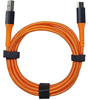 Extra STRONG Fast Charger Nylon Braided USB Type C USB-C Data Charging Cable For Sony Xperia L1, L2, L3, L4, Xperia 5, 5 Plus, 5 II, XA2, XA2 Ultra, (3 Meters Long, Orange)