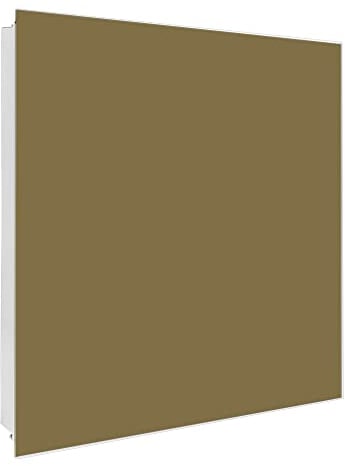 banjado® Großer Schlüsselkasten Glas/Schlüsselbox 30cm x 30cm mit 50 Haken - Motiv Gold Metallic/Schlüsselkasten modern für Schlüsselaufbewahrung mit beschreibbarer, magnetischer Glastür