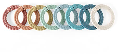 Itzy Ritzy Linking Ring Set, Teething Rings for Babies, Set of 8 (Rainbow)
