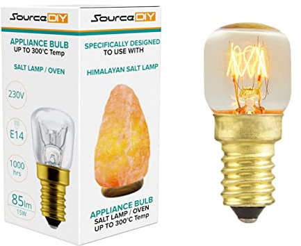 SourceDIY Salt Lamp Bulbs 15w E14 (Pack of 24) for Oven <300°C, Fridge, Multipurpose Pygmy Appliance SES Incandescent dimmable Bulbs