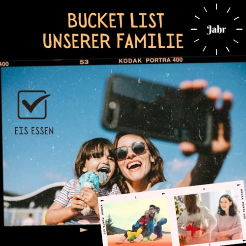 Bucket List unserer Familie: 50 Dinge, die wir in diesem Jahr machen wollen | Format 21x21 | glänzendes Softcover (Jahreszeiten Bucket List unserer Familie)