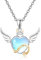 REDSUN Angel Devil Heart Halskette,925 Sterling Silber Mondstein Kette,Herz Anhänger Halskette Flügel Halskette, Teufel Herz Form Kette Schmuck Geschenke für Frauen Mädchen Tochter Freunde
