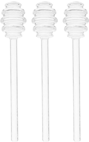 Lot de 3 cuillères à miel, mélangeur à miel, cuillère à cocktails en verre, cuillère à miel, mini cuillère à miel, cuillère à miel, cuillère à cocktail pour confiture, miel et jar renoncer au drizzle