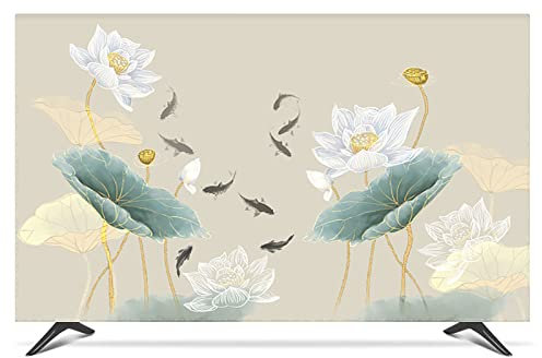 LYNNQNS Indoor TV Cover, 24 Polyester Fibers TV Dust Cover Water Resistant Screen Protection Cover For Flat Curved TV, Smart TVs(Color:C)