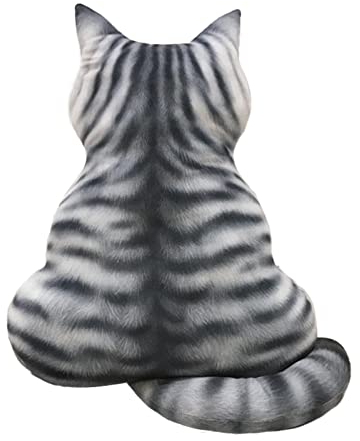 ZOYIEP 3D Katze Zierkissen,3D Katzen Kissen,Süßes in Form Einer Katze Sofakissen,Plüsch Simulationskissen Spielzeug,Katzenkissen waschbarem Dekokissen (A,40cm)