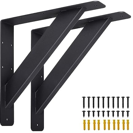 VANROUG Strapazierfähige schwebende Regalhalterungen, 254 x 254 mm, Arbeitsplattenstütze, Wandmontage, solide Halterungen, L-Dreieck, rechtwinklig, für Tops, Schrank, Tisch, Schreibtisch