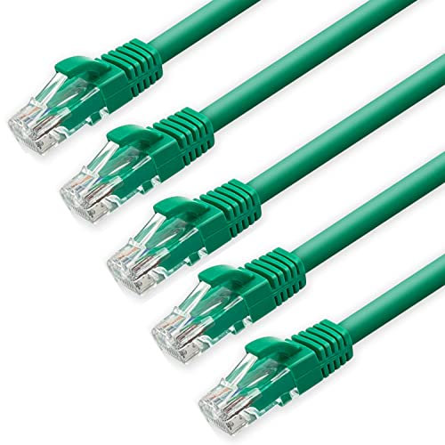 D.Square - 5 Piezas Cable Ethernet Internet LAN 1,5m, Cat.6 U/UTP Verde, Cable de Red LSOH, Conector Rj45, 1 GB/S, Ideal para Router/Móderms, Switch, Repetidor, Ordenador, Portátil, Red Locales.