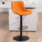 YOUTASTE Barhocker Höhenverstellbar mit PU-Bezug, Drehbare Küchenhocker mit Lehne und Fußstütze, Moderner Bar Stool für Bar, Theke und Küche, Orange