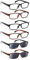 COJWIS Lesebrille 6 Pack herren und Damen Qualität Feder Scharnier Blaulichtfilter Leser Brille(6 Farbe Mischen-6, 4.00)