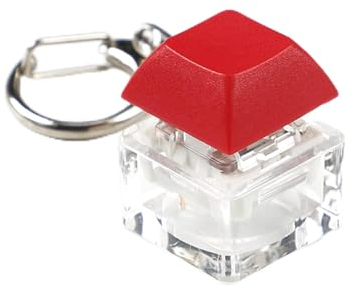 Tastatur Fidgets Keychain Dekompression Spielzeug Tastatur Keychain Fidgets Knopf DIY Schlüsselanhänger für Dekomprimieren Rot