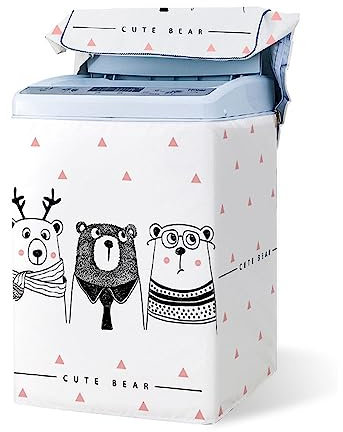 Odot Housse de Protection pour Machine à Laver Chargement par Le Haut, Couvre-Machine Protecteur Anti-Poussière Couverture pour Machine Lave-Linge (Capacité L 6.8~8KG,Triangle)