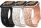 3 Pack Leopard Engraved Strap Compatible with Apple Watch Straps 38mm 40mm 41mm 42mm 44mm 45mm 49mm Women Girls, Soft Silicone Designer Replacement Straps for iWatch Series Ultra SE 9 8 7 6 5 4 3 2 1