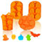 MARUKO Halloween Moule à Chocolat, 4 Pièces Halloween Moule Silicone, Moule Gateau Silicone Citrouille/Crâne/Sorcière/Fantôme en Forme de pour Chocolat, Bonbon, Gelée DIY Moisissure Decorations