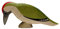 HolzWald - 4232 - Vögel, Grünspecht, Holz, Handarbeit, 8,5cm x 8,7cm x 2,2cm