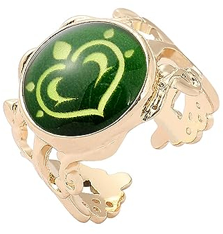 MayDee Genshin Element Ring Cosplay Prop Zubehör Element Vision Ringe Anime Genshin Figur Vintage Open Ring Für Fans, Glow-in-The-Dark Ring (A)